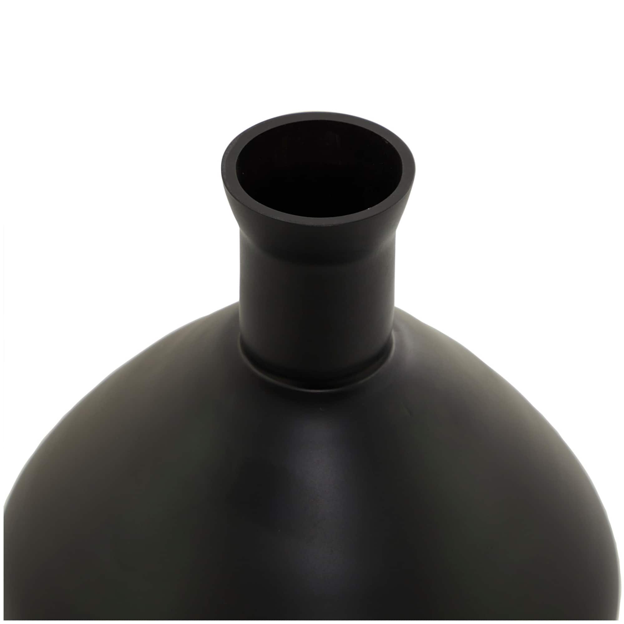 Black Glass Vase 9" x 9" x 15"
